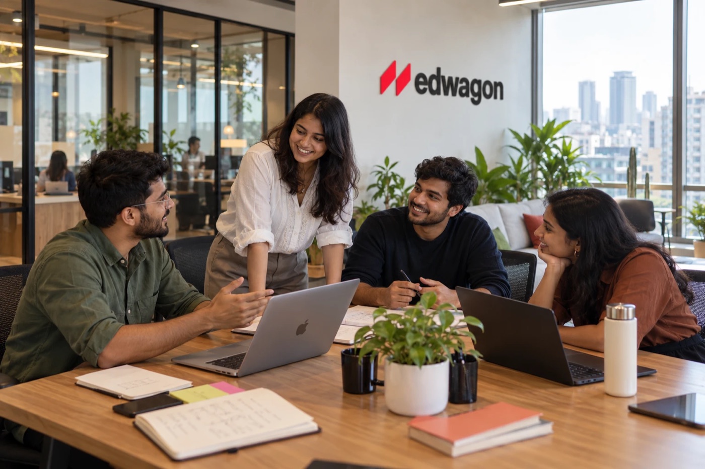 EdWagon learners working together at the Bengaluru HQ