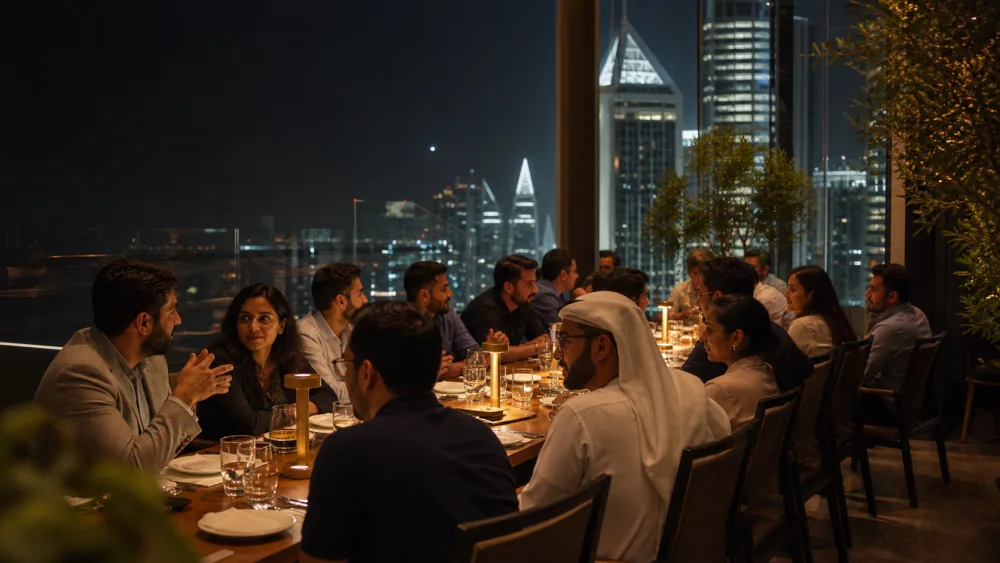 Builders connecting at a Dubai community dinner