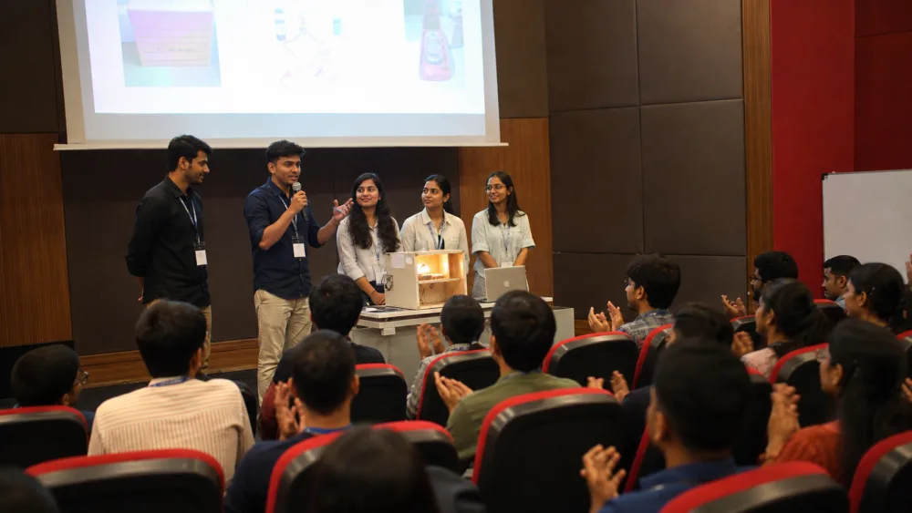 Learners presenting at a Productathon showcase